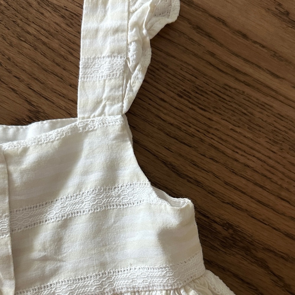 Edgehill Collection Cream Ruffle Strap Dress - Picture 6 of 6